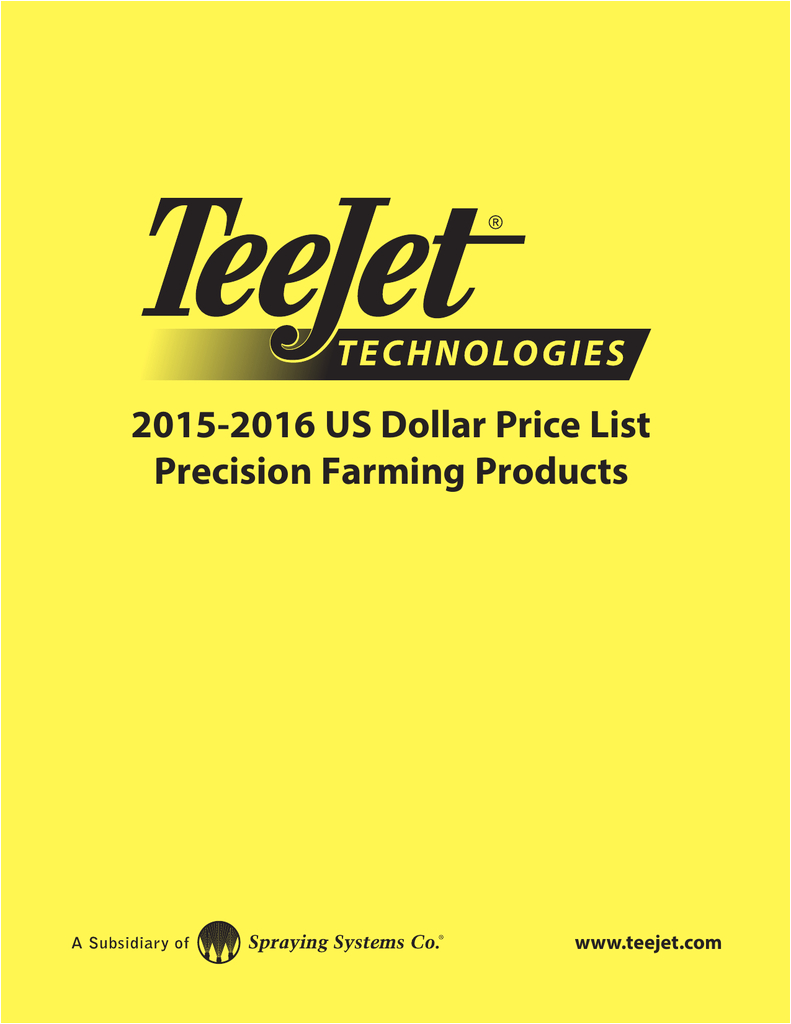 2015 2016 us dollar price list precision farming products
