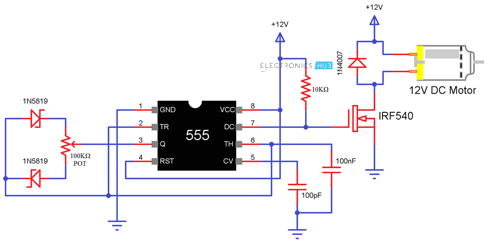 circuit diagram of pwm based dc motor speed control