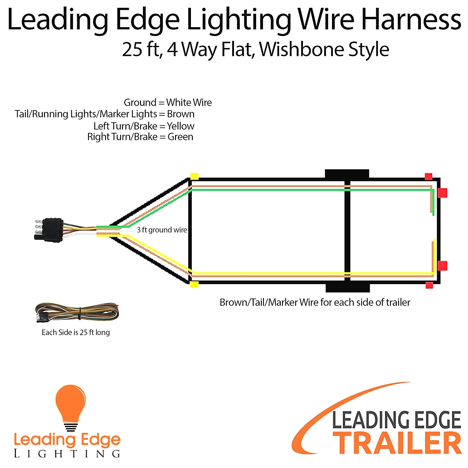 boat trailer wiring harness about 48 inch long flat wiring diagram 4 way wiring harness diagram