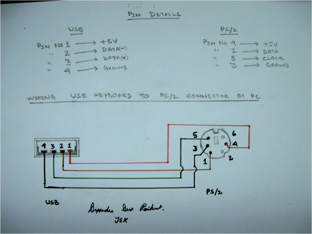 usb to ps 2 convertor ps2 to usb adapter schematic picture of the project