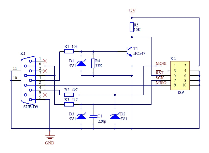 schematic of the serial programmer
