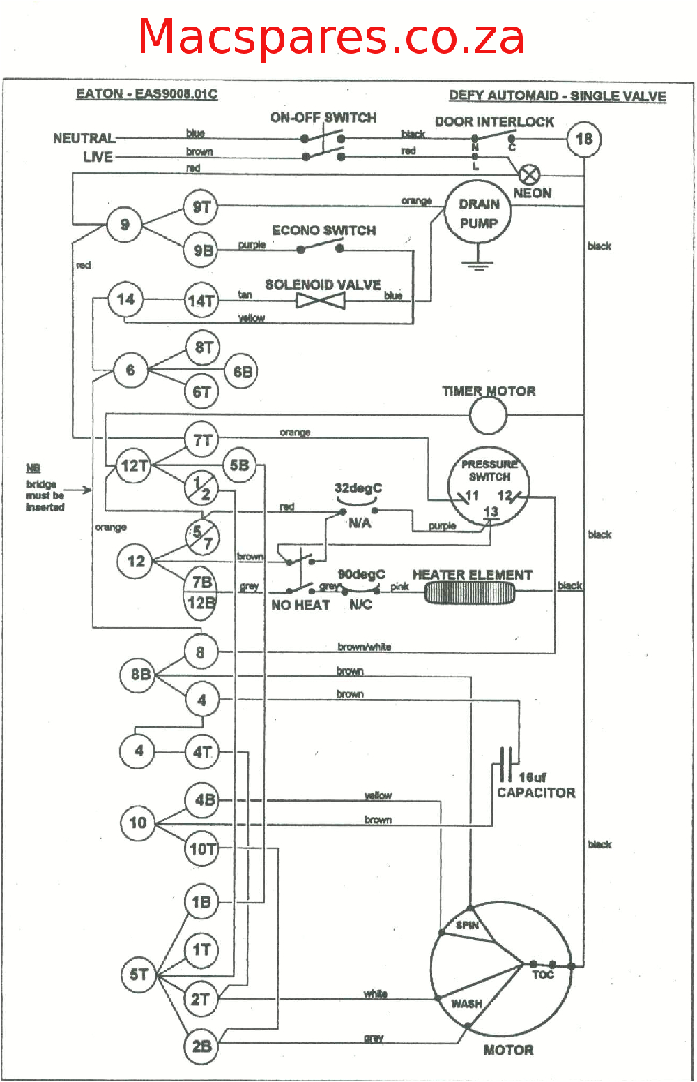 wiring diagrams washing machines