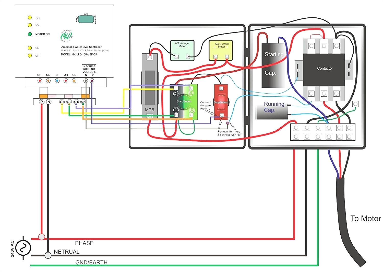 water pump contactor wiring diagram my wiring diagram mix single phase submersible pump starter wiring diagram