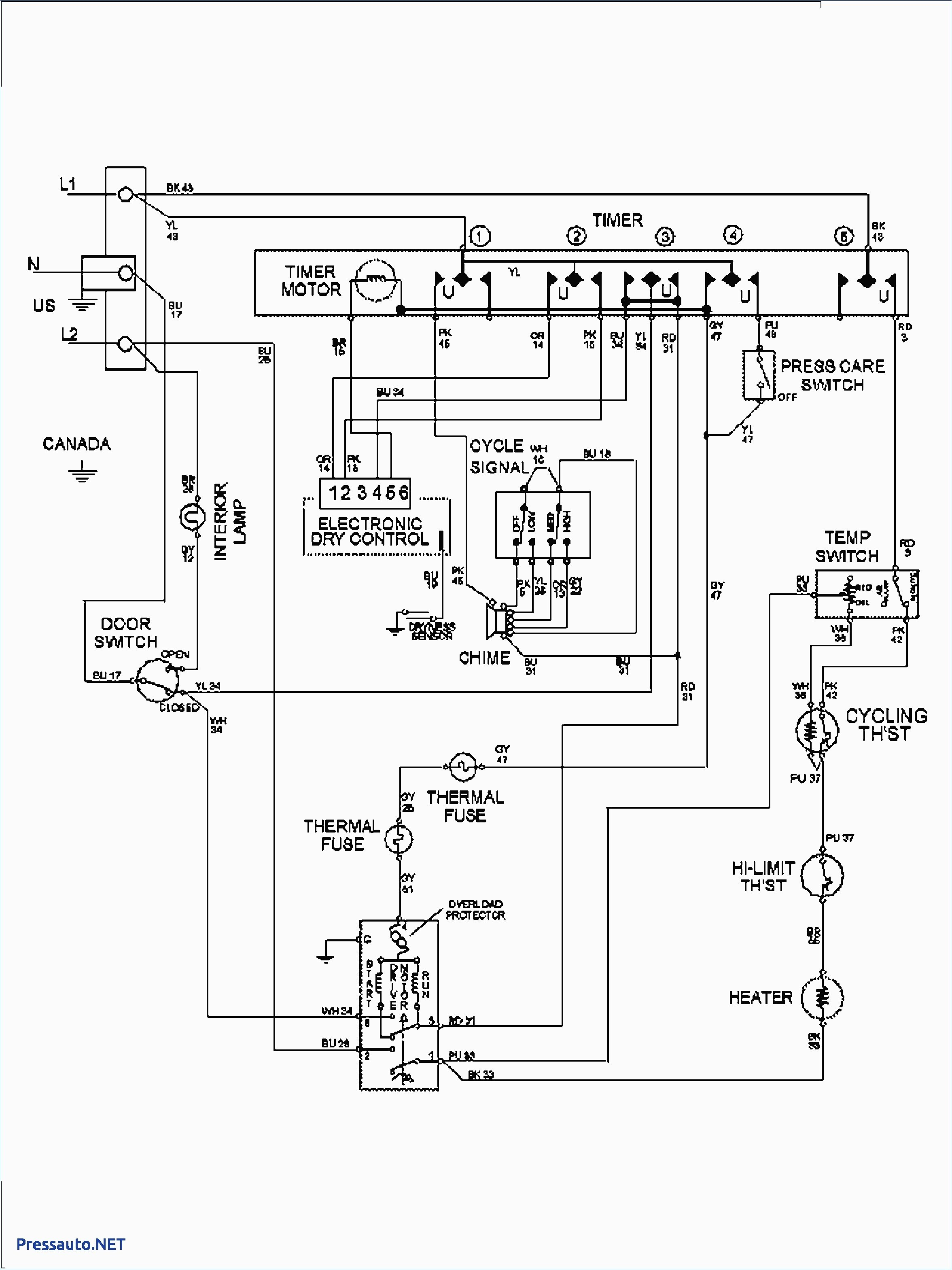 whirlpool dryer wiring schematic