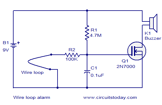 wire loop alarm with 2n700 wiring diagram host pontiac alarm system circuit diagram signalprocessing circuit