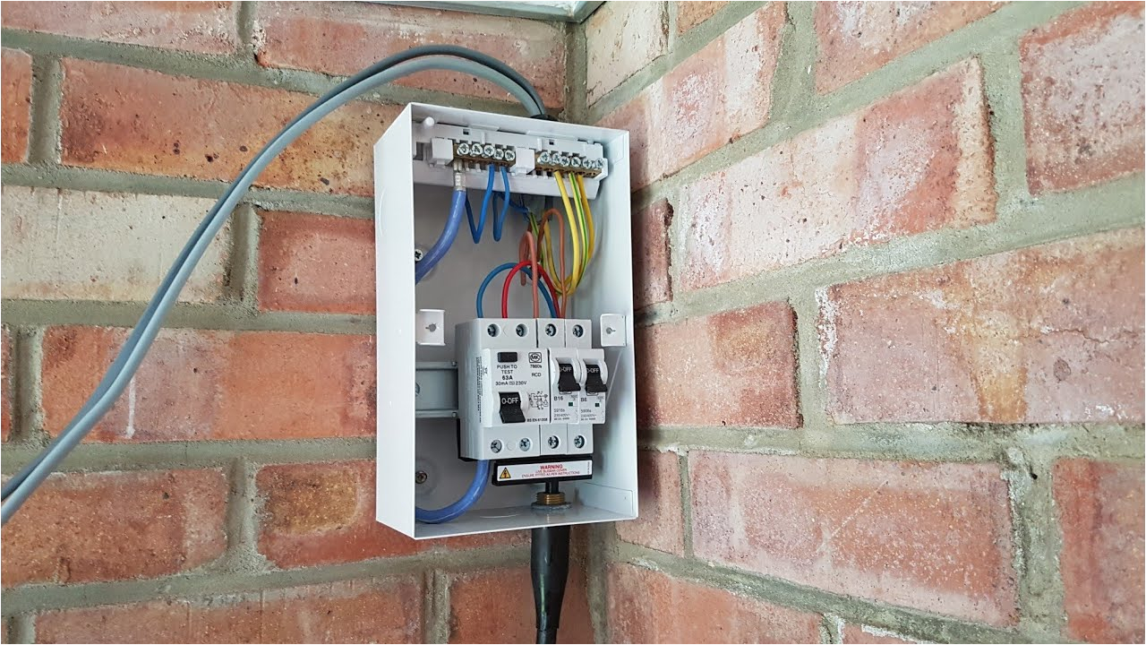 unboxing and setup of a 4 way metal consumer unit in a shed garage garage fuse box wiring