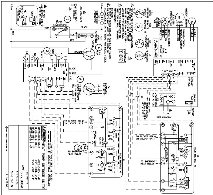 lennox hp26 wiring diagram