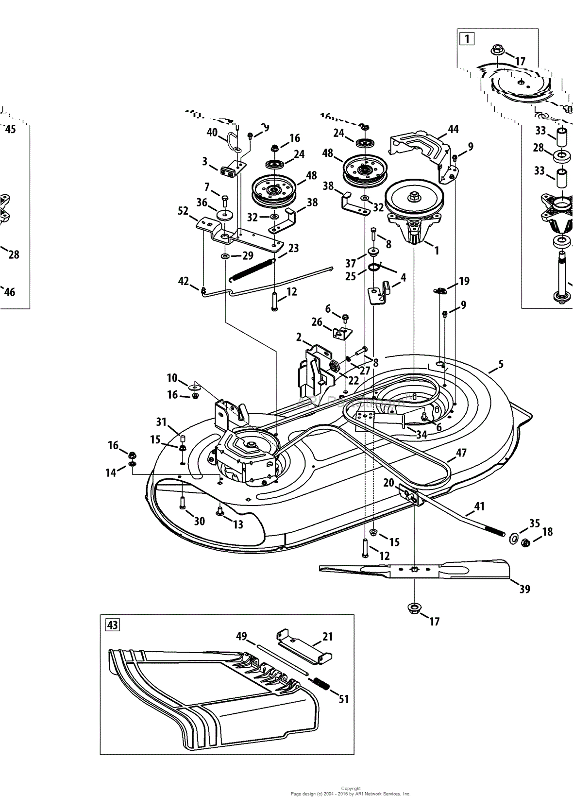 troy bilt 13wn77ks011 pony 2013 parts diagram for mower deck 42 inch troy bilt mower parts manual troy bilt mower schematics