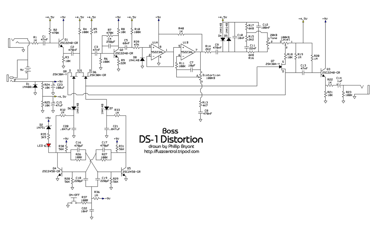 guitar fx layouts boss ds 1 distortion boss ds1 distortion schematic boss distortion schematic