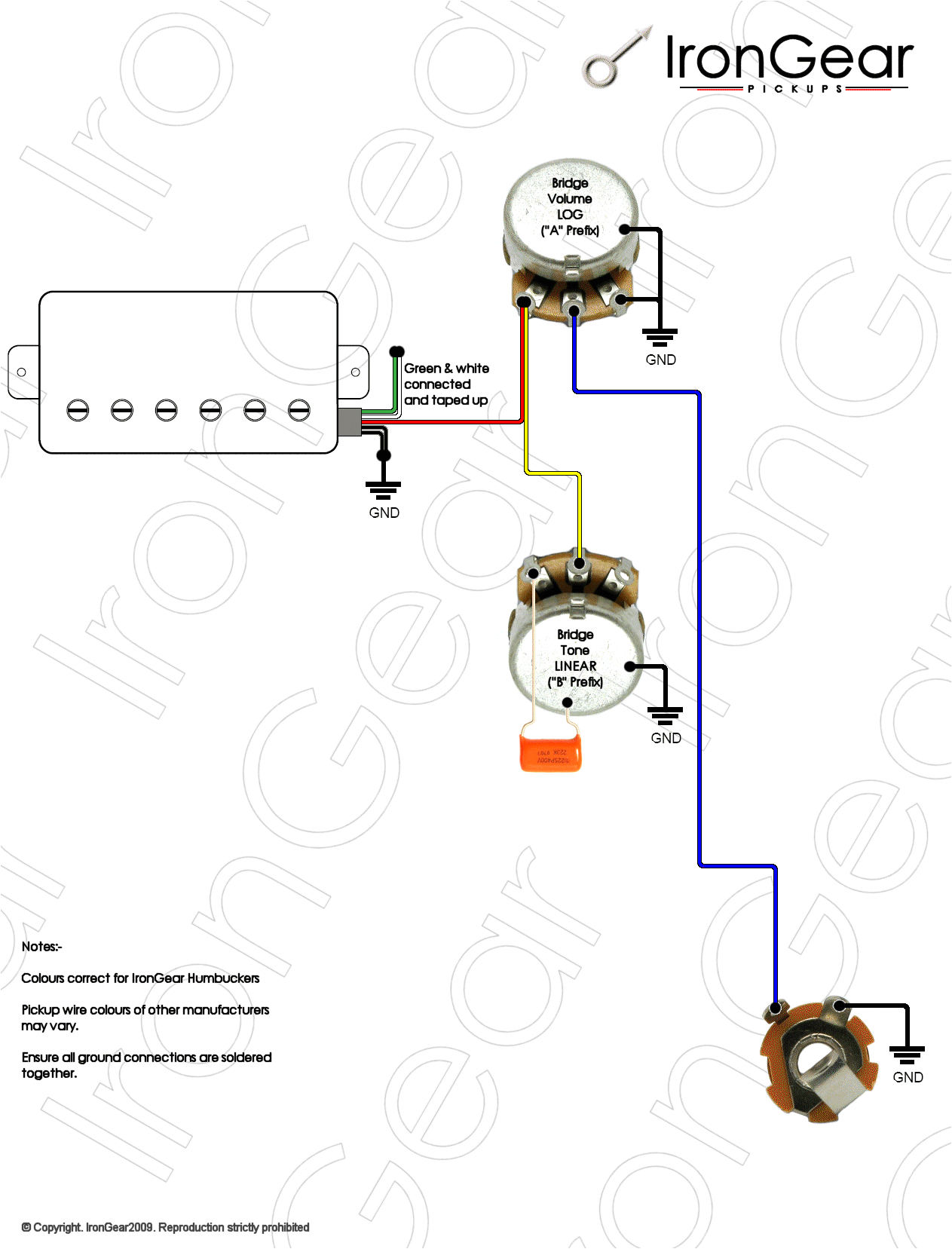 guitar wiring diagram 2 humbucker 1 volume 1 tone