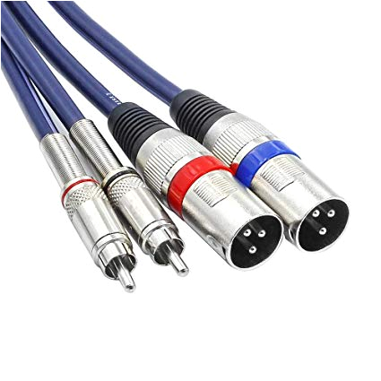 amazon com tisino dual rca to xlr male cable 2 xlr to 2 rca phono plug hifi stereo audio connection microphone cable wire cord 5 feet 1 5m