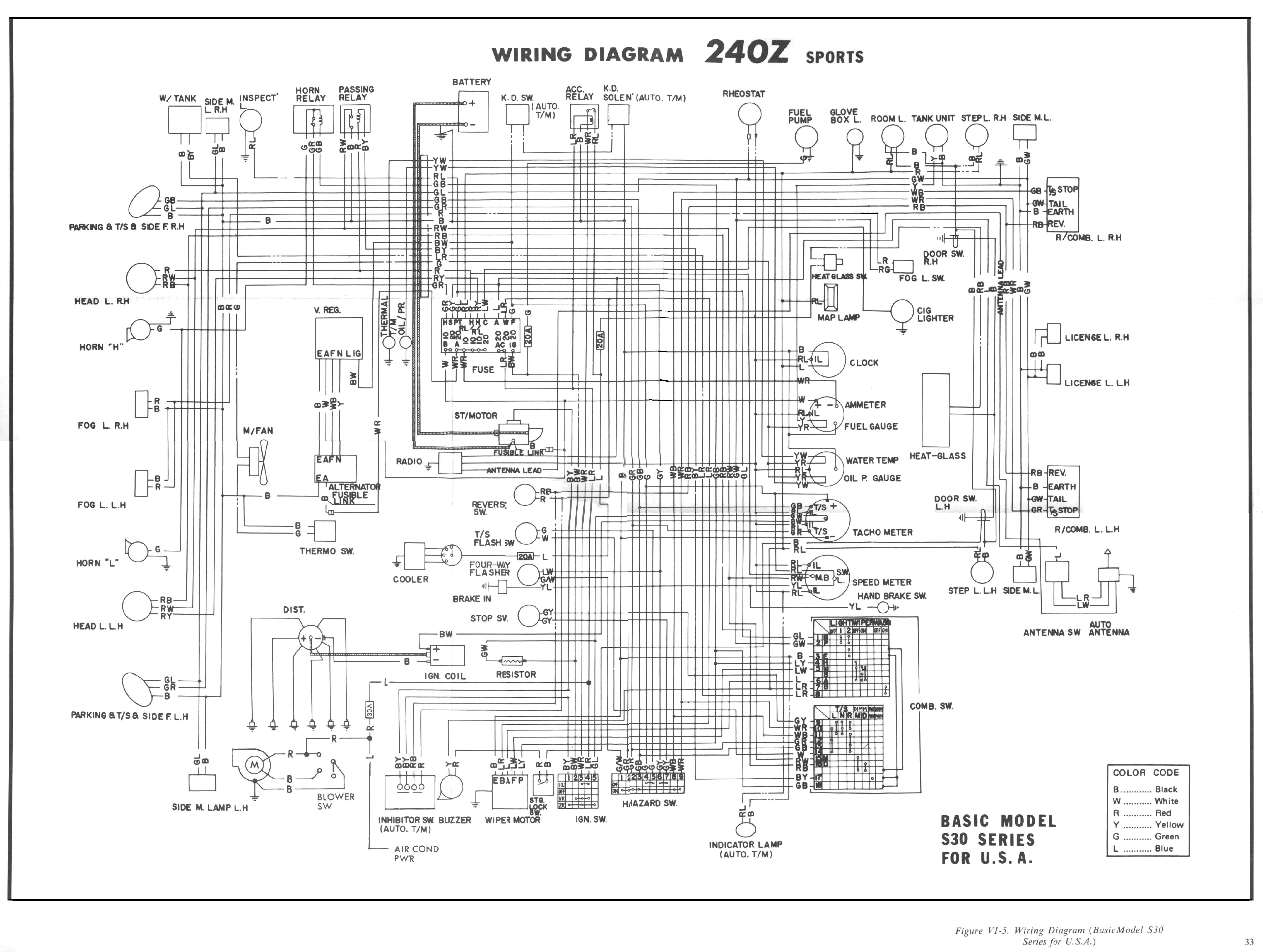 datsun 240z 1971 fsm supplement dash gauges wiring hvac260z wiring diagram 4