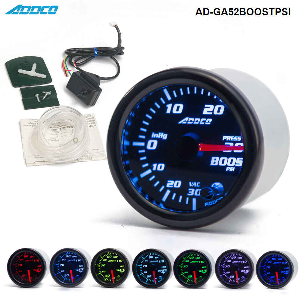 s 2 52mm 7 color led electrical car psi turbo boost gauge meter with