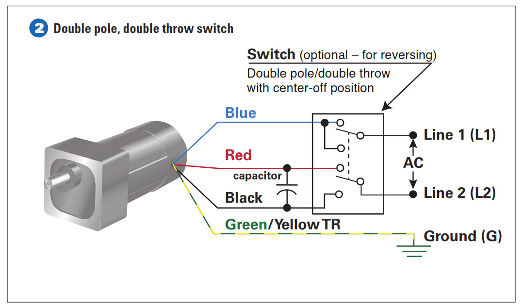 how to connect a reversing switch to a 3 or 4 wire psc gearmotor 4 wire ac motor wiring diagram 4 wire ac motor wiring
