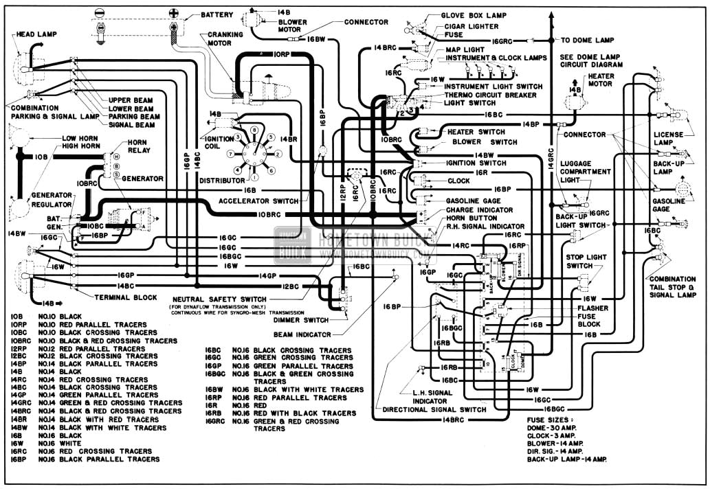 1950 buick chassis wiring circuit diagram first series 40 with direction signals jpg