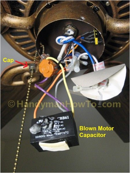 fix a blown ceiling fan capacitor