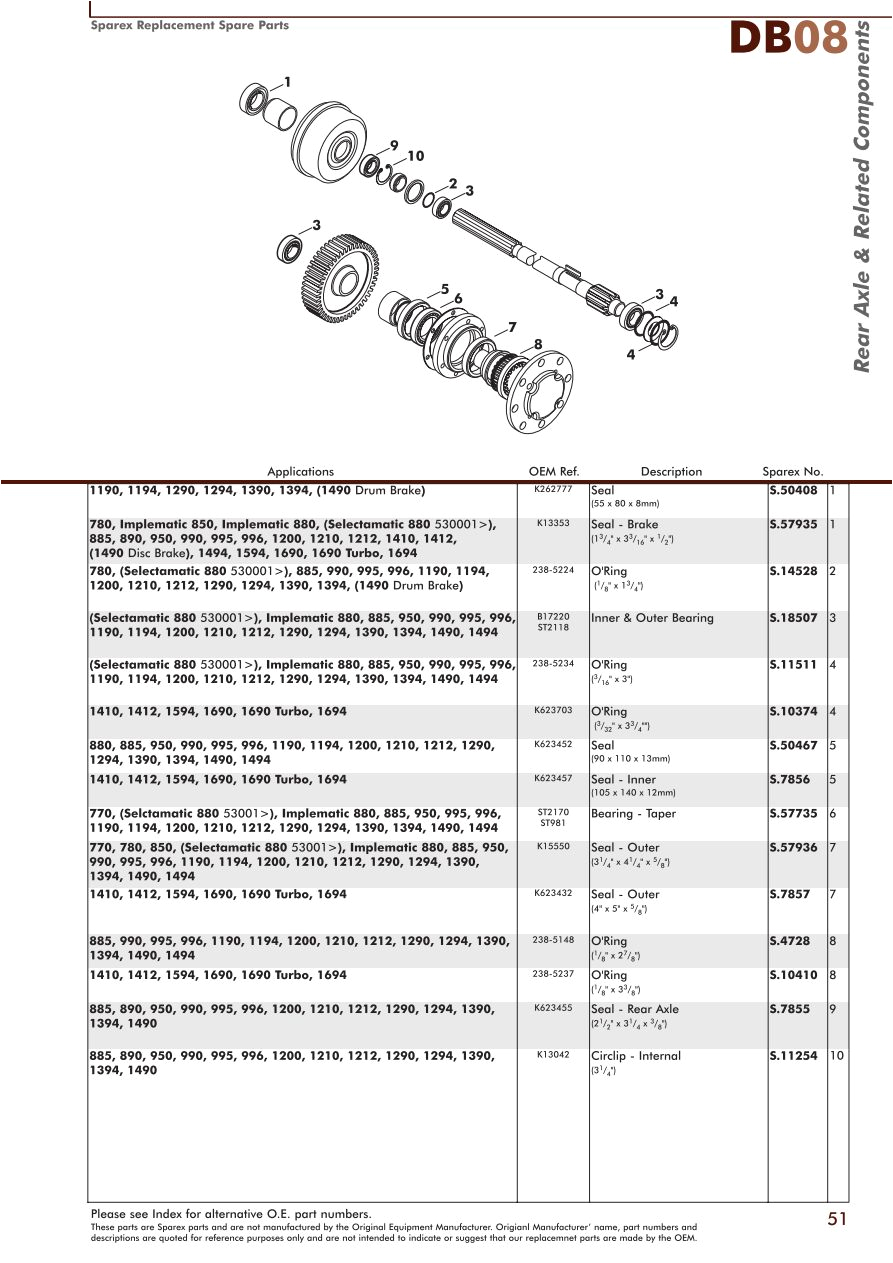 parts lists david brown rear axle page 53
