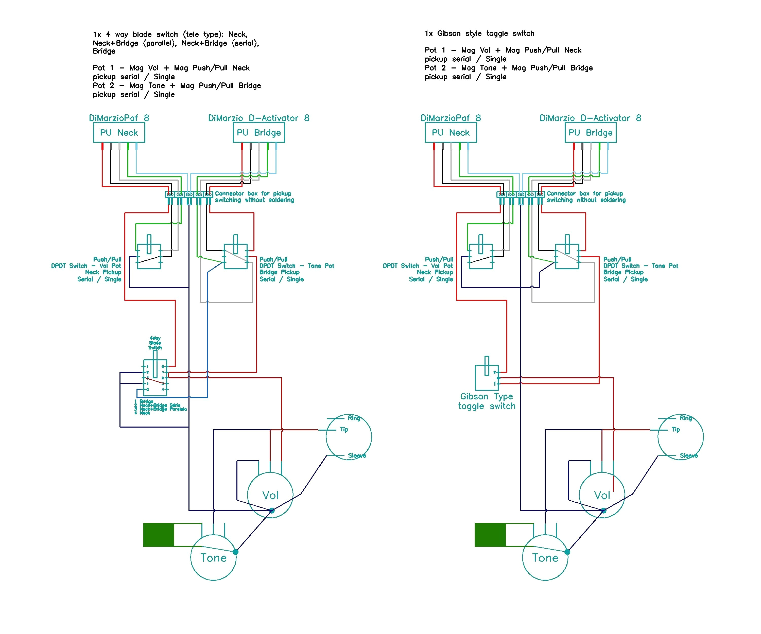 dimarzio pickup wiring diagram awesome dimarzio wiring diagrams plete dimarzio pickup routing box