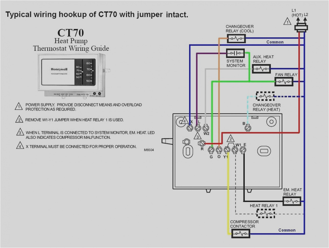 wiring diagram for honeywell room thermostat