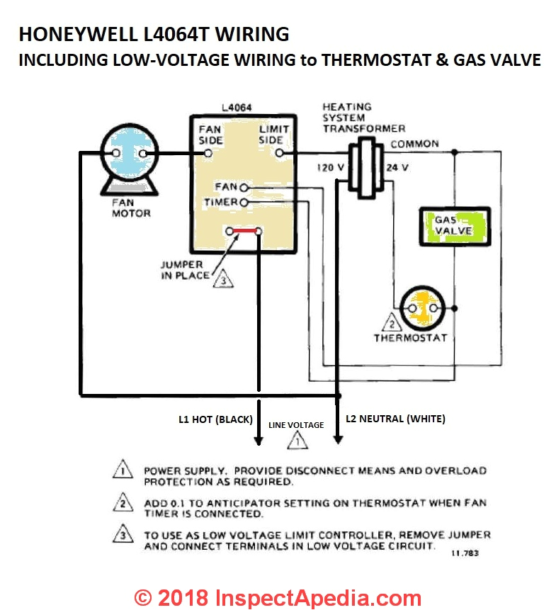 how to install wire the fan limit controls on furnaces honeywell fancontrol circuit diagram and instructions