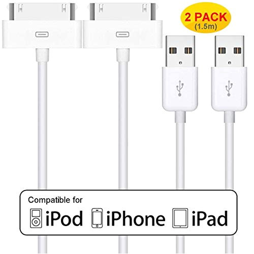 iphone 4 4s charger cable ipad charger 2pack 5 feet certified 30 pin charging