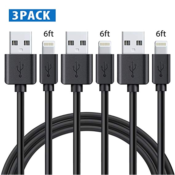 iphone lightning cable unifocus 3pack 6ft cable fast charging usb cord wire for iphone x