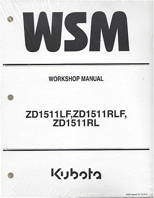 kubota zd1511lf rlf rl zero turn workshop service repair manual 9y111 13853