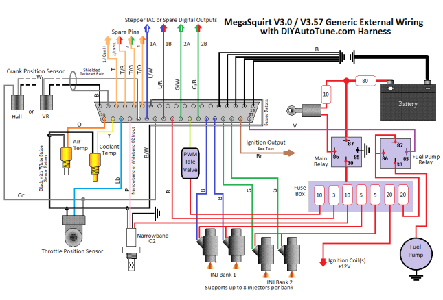 8 megasquirt wiring harness ms1 ms2 ms3 ready joshua fuel megasquirt wiring diagram