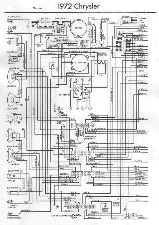 electrical wiring diagram of 1972 chrysler newport jpg