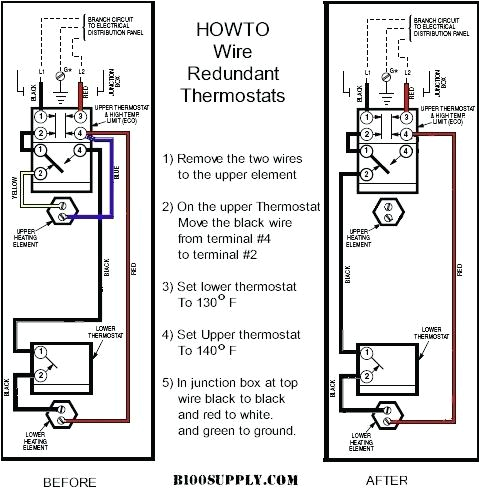 how to wire water heater thermostats wateeatertimer org hot wiring diagram installation manual richmond warranty wirin
