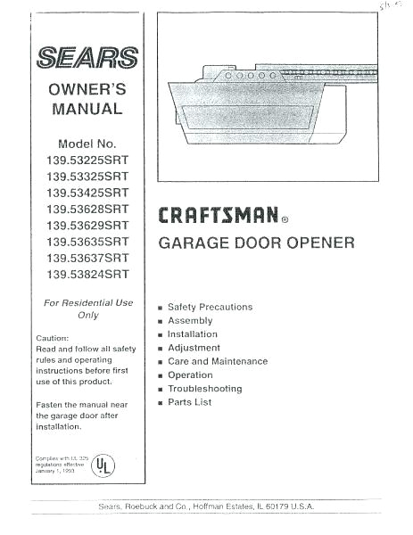 craftsman garage door manual sears craftsman garage door opener manual cool craftsman garage door opener manual