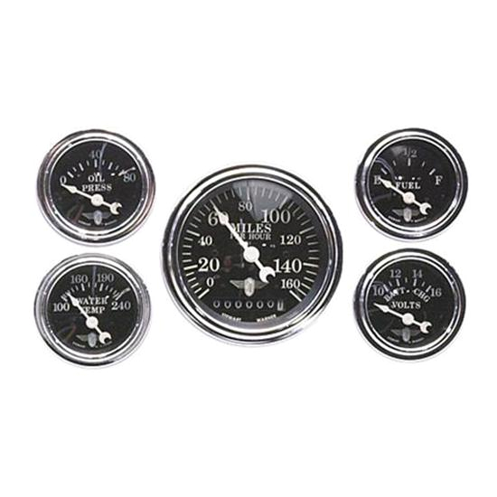 universal fit analog gauge series electric gauge style dash cluster gauge set design black