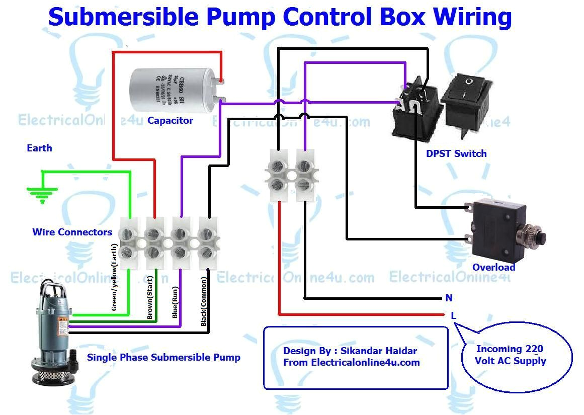 submersible pump control box wiring diagram for 3 wire single phase well pump electrical circuit diagram