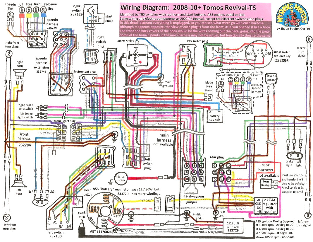 tomos wiring diagrams myrons mopeds 2000 tomos wiring diagram