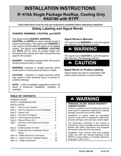 installation instructions warning caution warning jpg