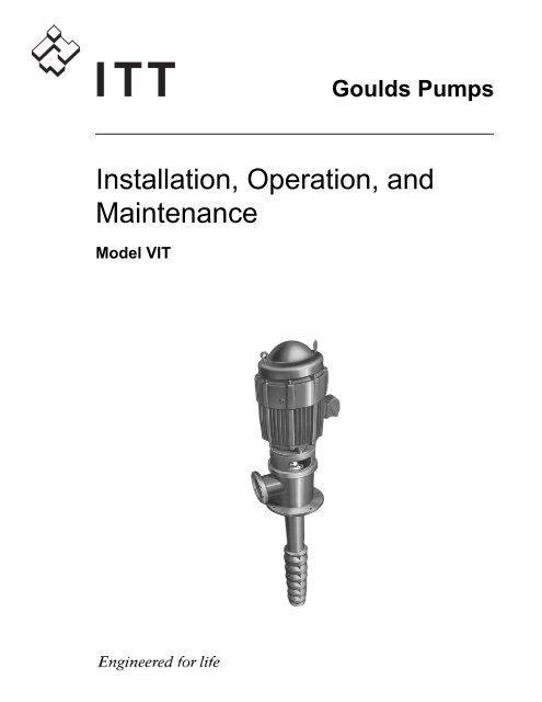 Goulds Pump Wiring Diagram Installation Operation and Maintenance Manual Iom Goulds