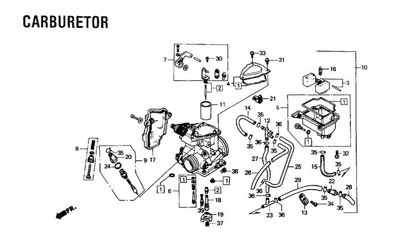 1986 honda fourtrax foreman 350 4x4 trx350 carburetor gif