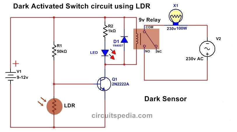 light activated automatic light switch circuit ldr dark sensor jpg