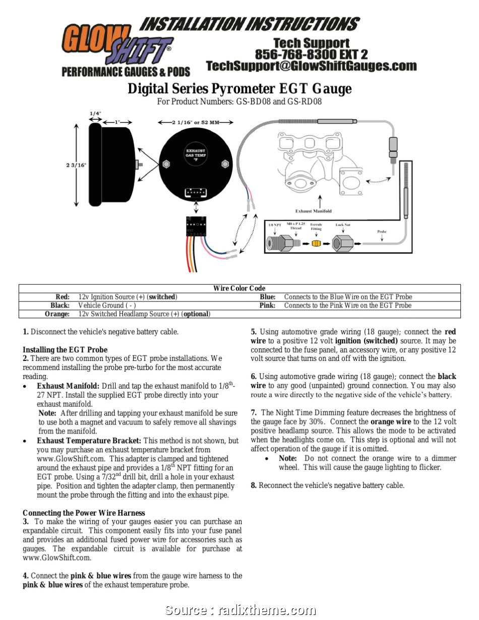 glowshift air pressure gauge wiring diagram