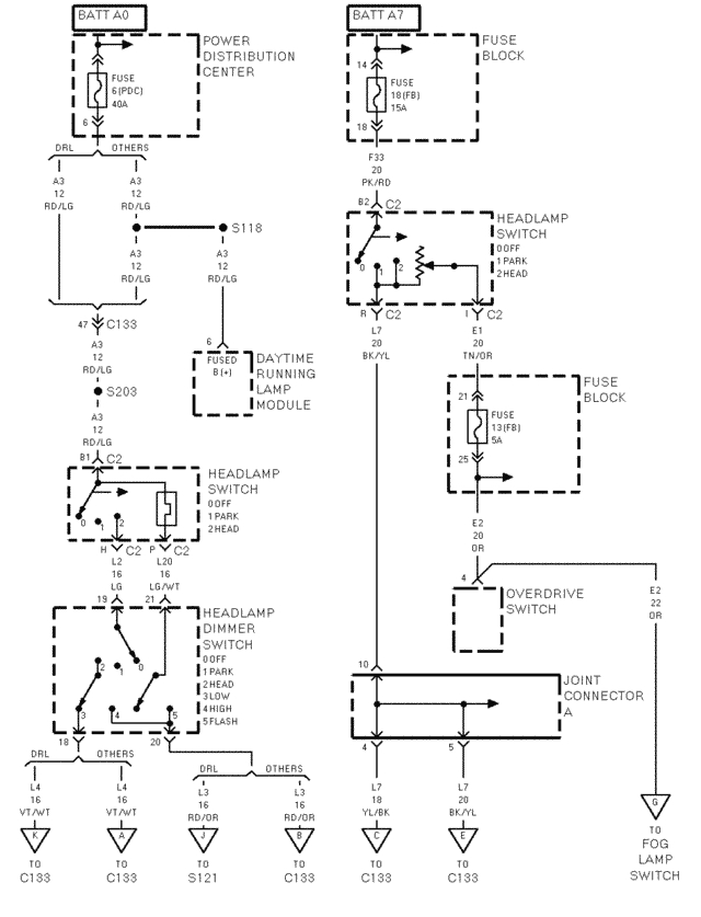 2001 dodge ram headlight wiring diagram
