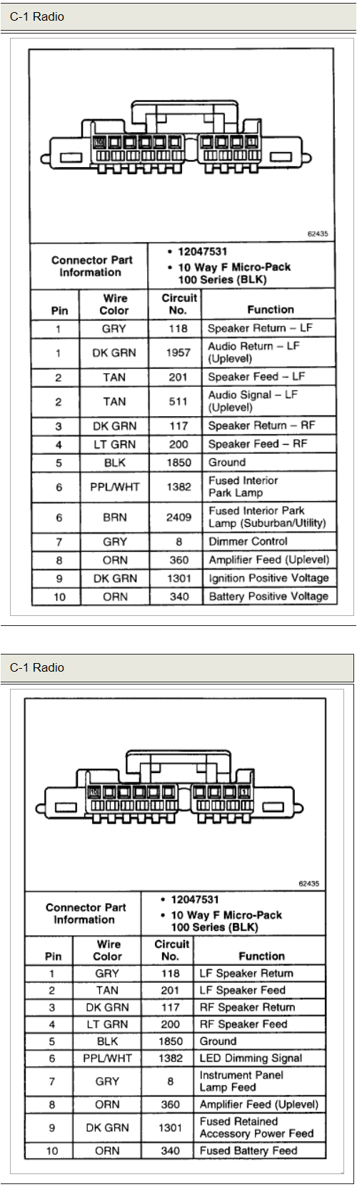 2001 chevy silverado radio wiring diagram database