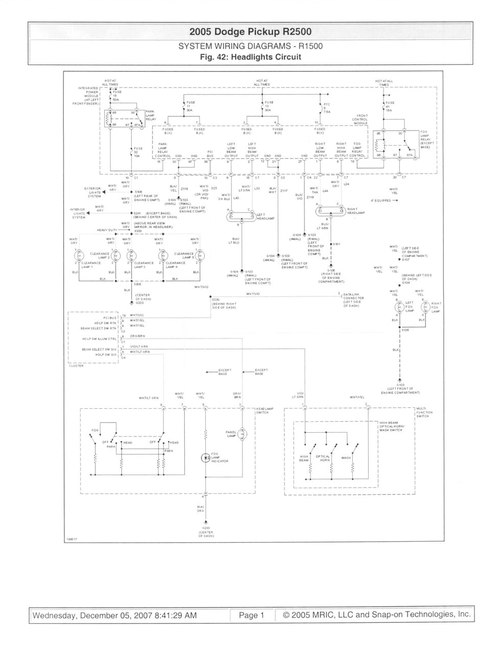 2005 dodge ram 2500 wiring diagram for your needs