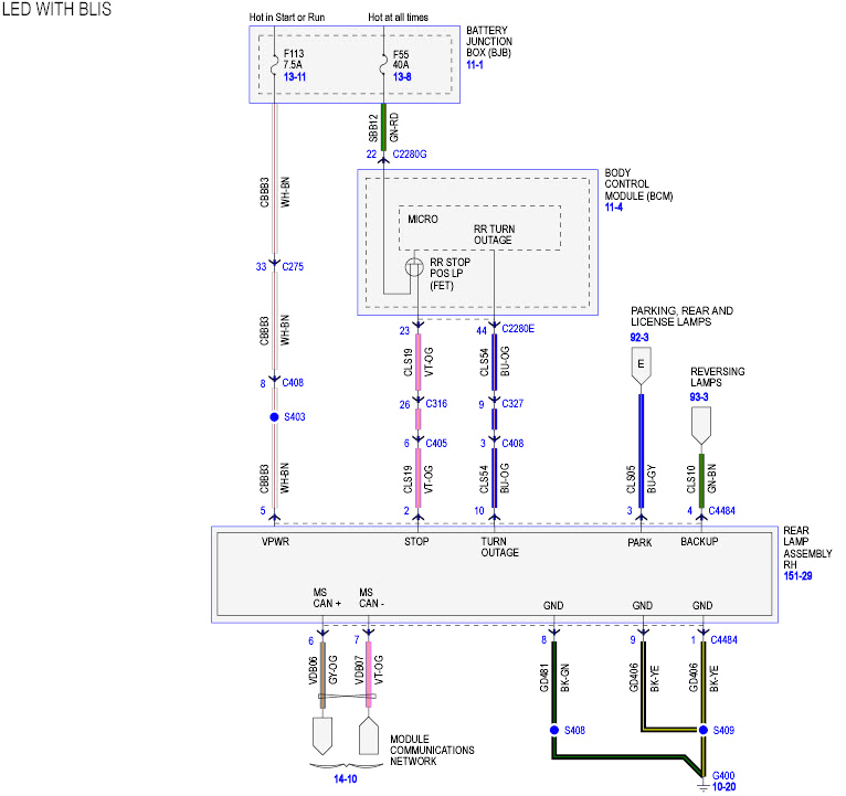 ford f150 tail light wiring diagram