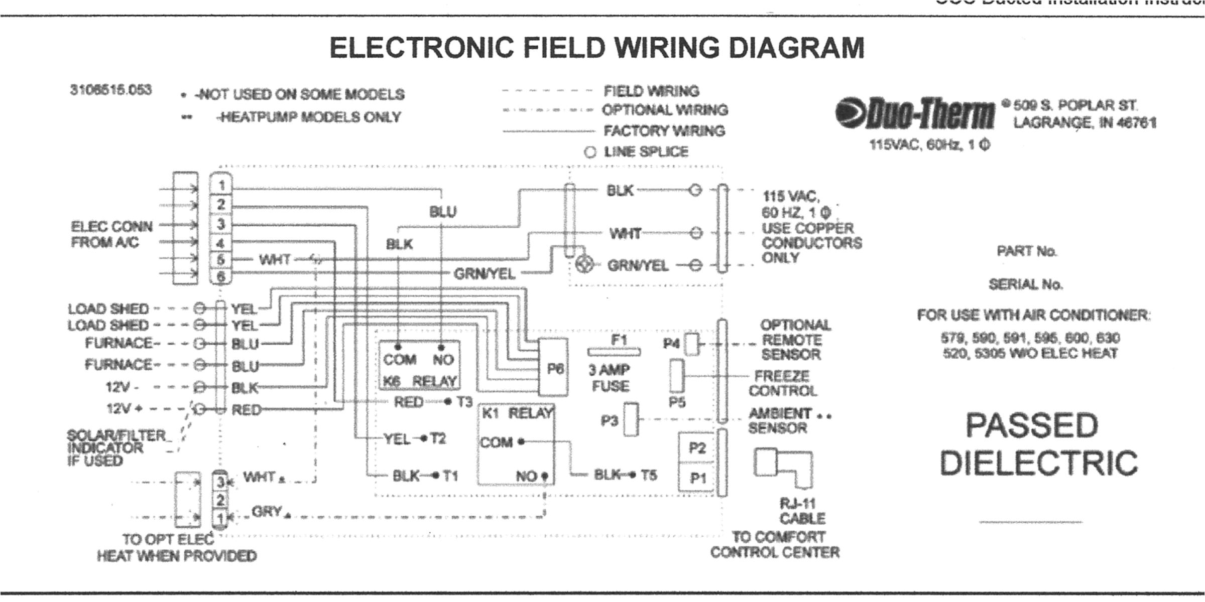 duo therm rv air conditioner wiring diagram