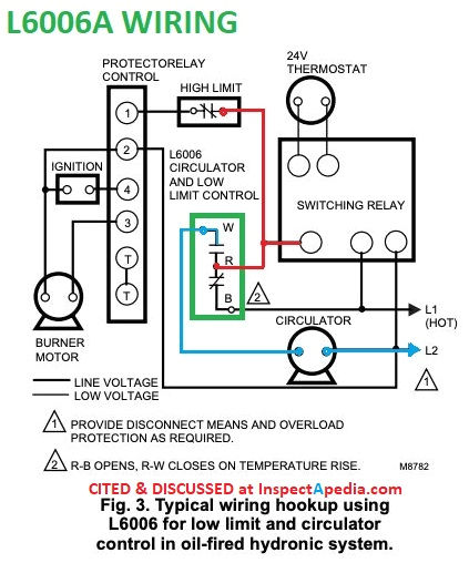 honeywell dual aquastat l4081b wiring diagram