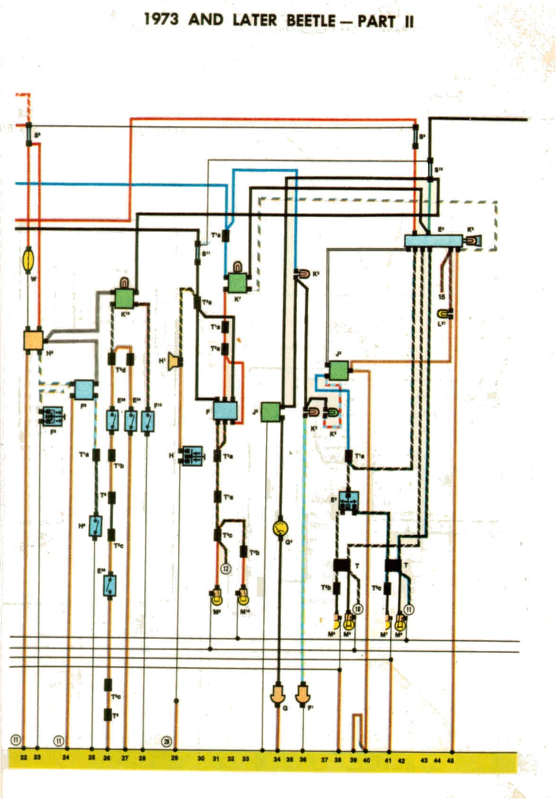 1973 volkswagon beetle wiring diagrams