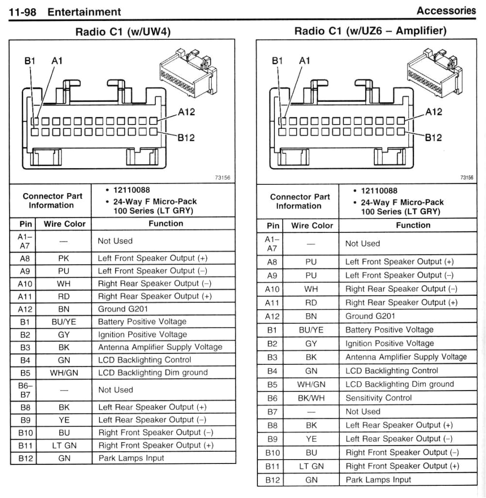 2007 chevy silverado radio wiring harness diagram