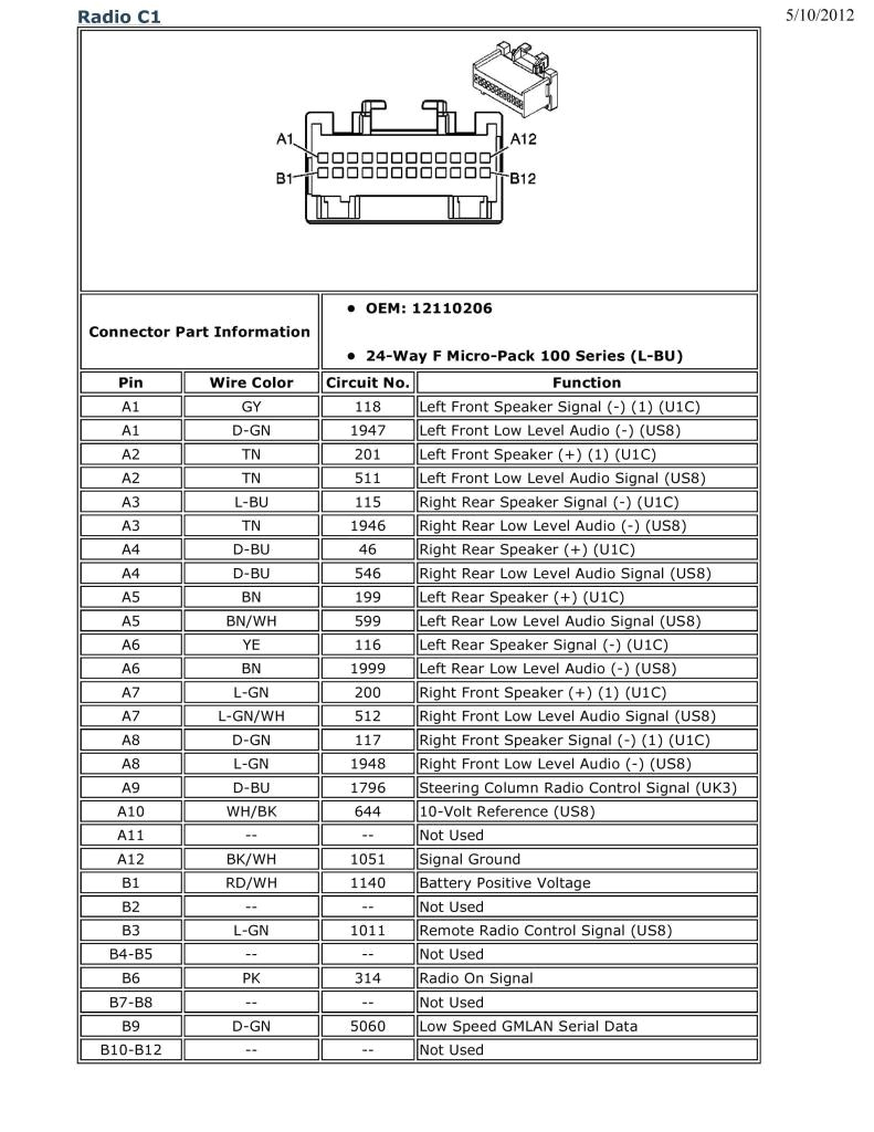 2007 chevy silverado radio wiring harness diagram