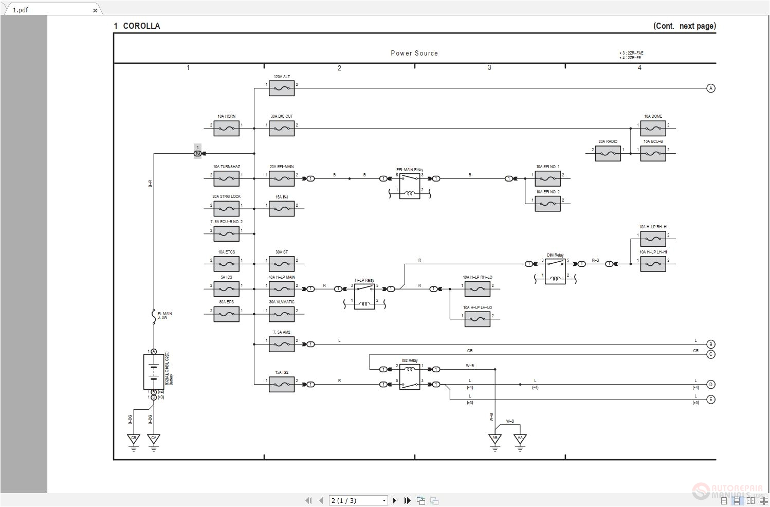 toyota corolla 2014 2019 electrical wiring diagram 52910