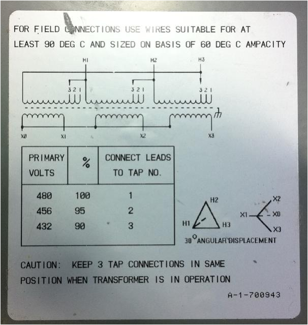 480v to 208v 3 phase transformer wiring diagram